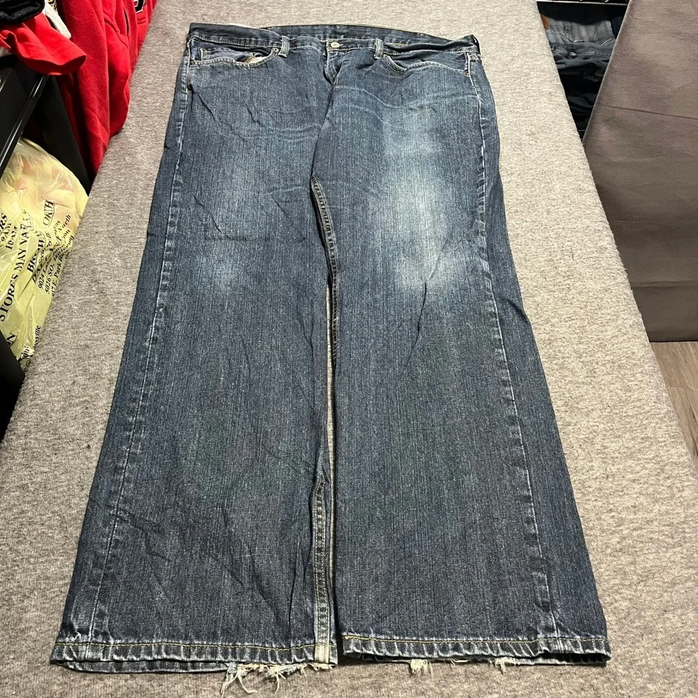 Levis 559 Relaxed Straight Leg Jeans Mens 40x32 Blue Distressed Denim Pants